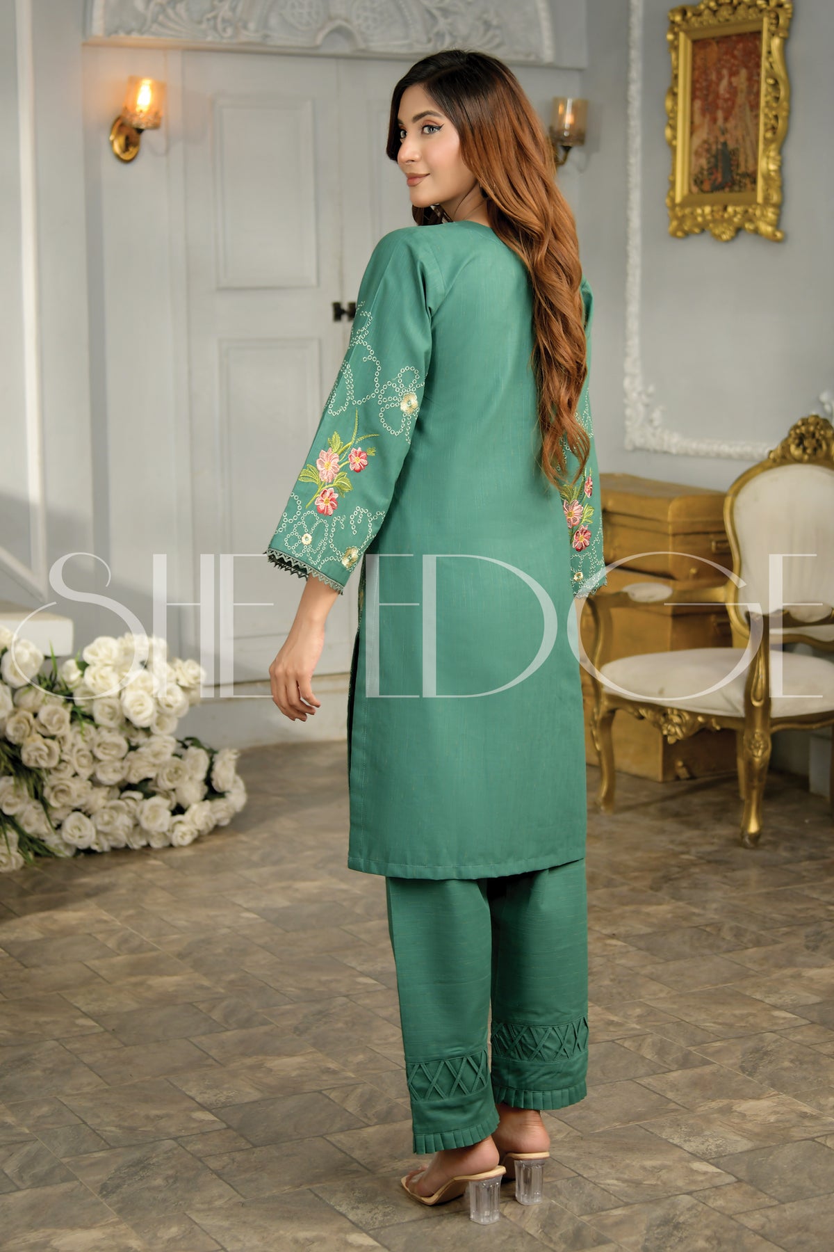 Two Piece Stitched Embroidered Suit -  Winters 2023