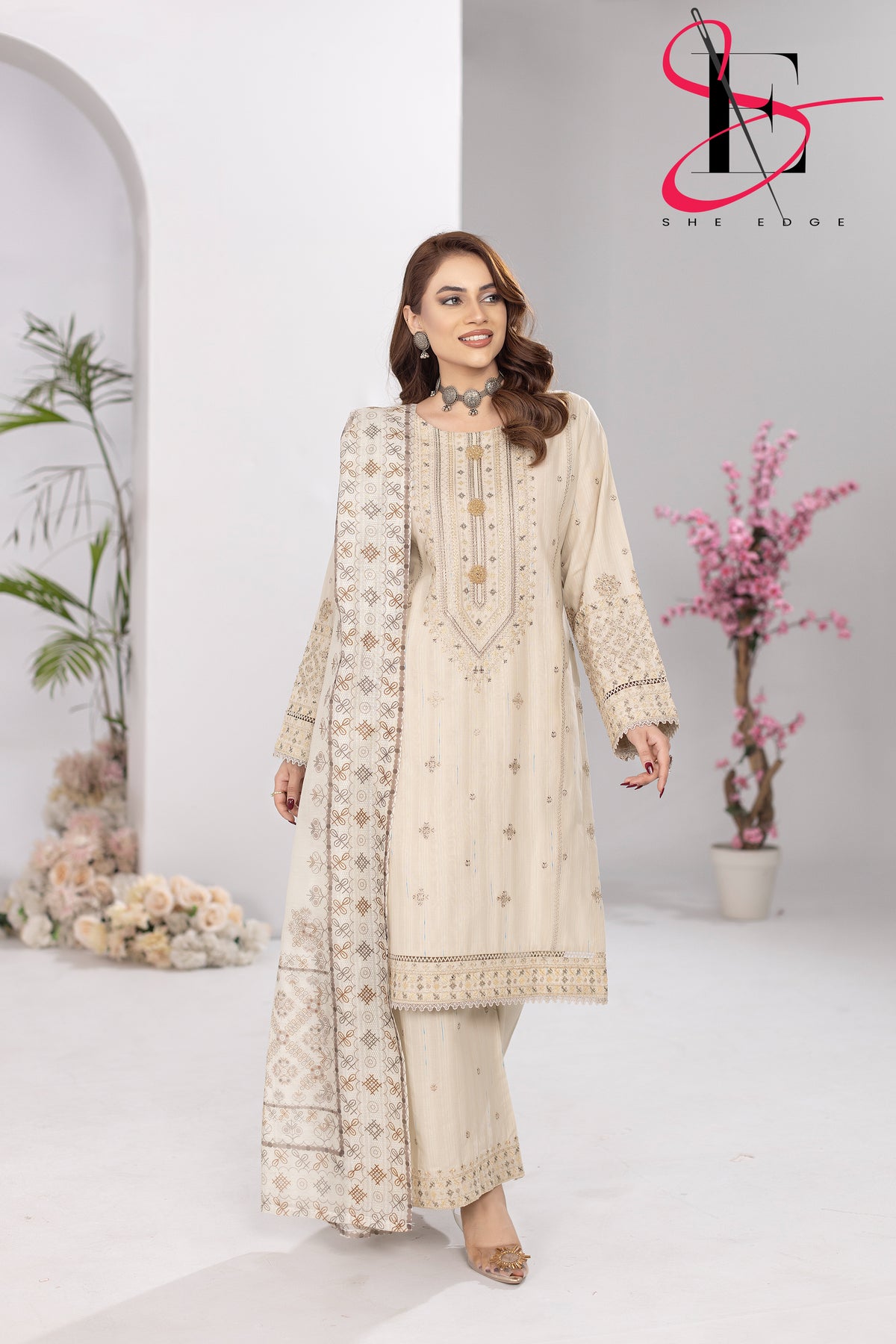 Three Piece Stitched Embroidered Suit - Summers 2025