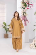 Two Piece Stitched Embroidered Casual Suit - Summers 2025