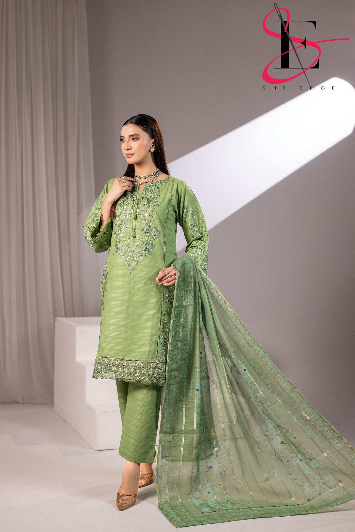 Three Piece Stitched Embroidered Suit - Winters 2025