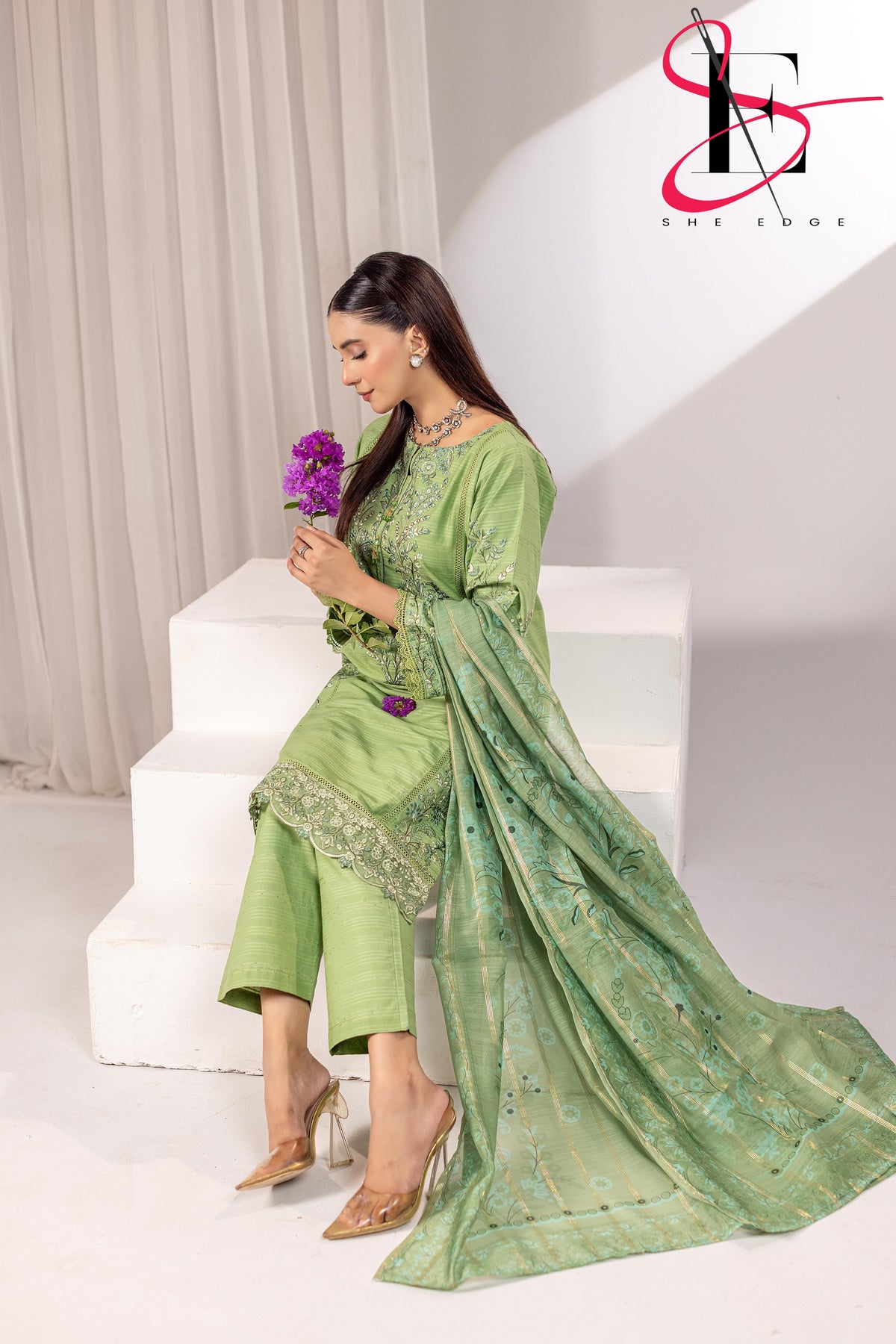 Three Piece Stitched Embroidered Suit - Winters 2025