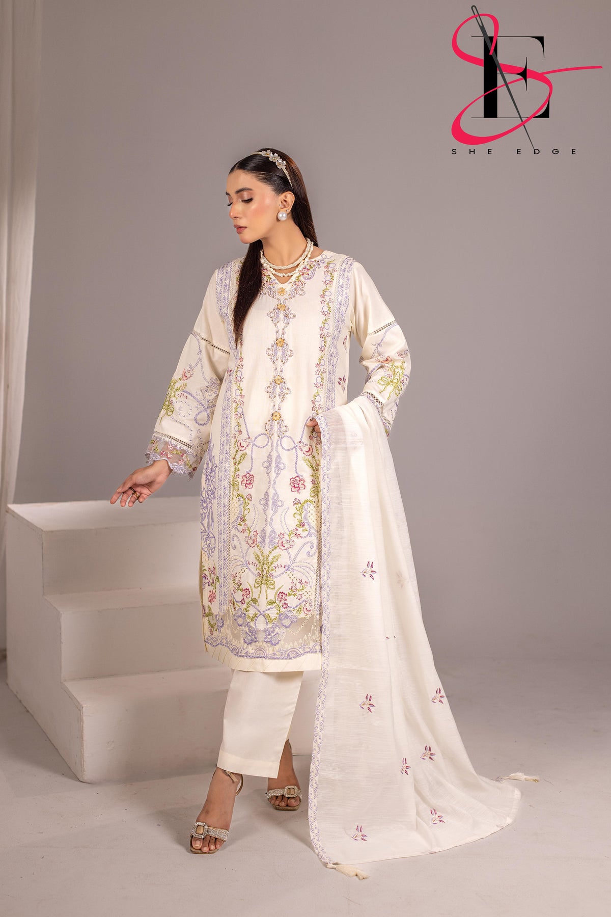 Three Piece Stitched Embroidered Suit - Winters 2025