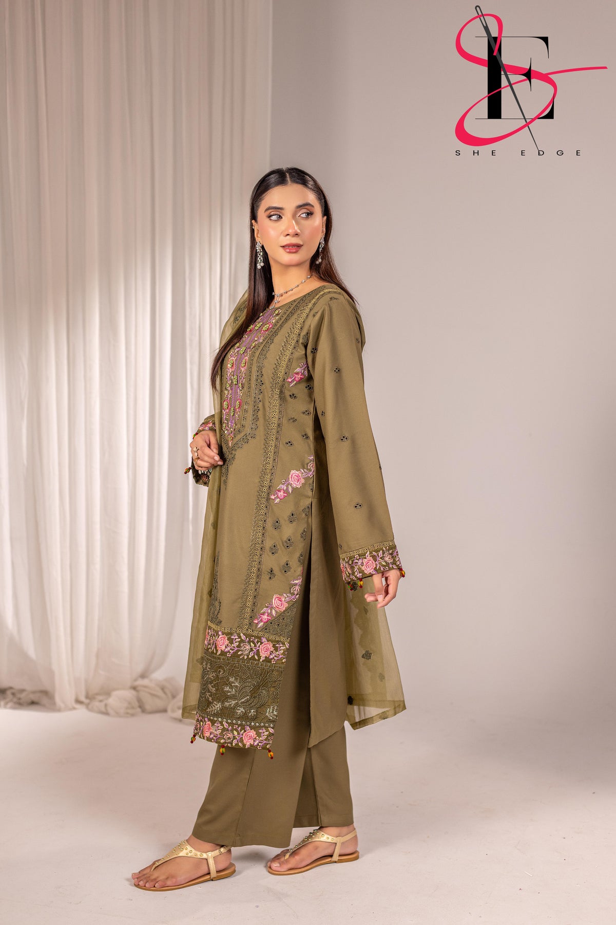 Three Piece Stitched Embroidered Suit - Winters 2025