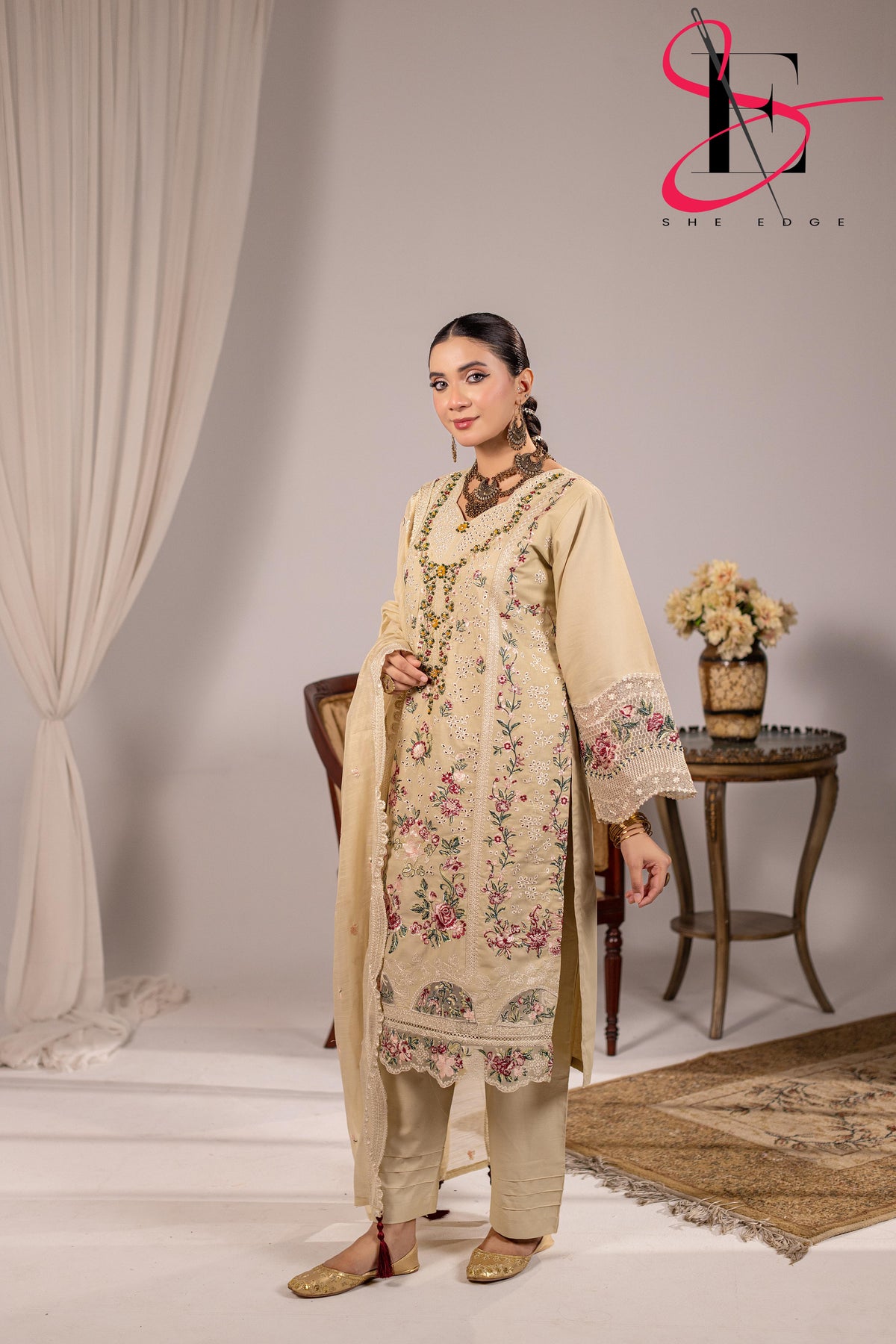 Three Piece Stitched Embroidered Suit - Winters 2025
