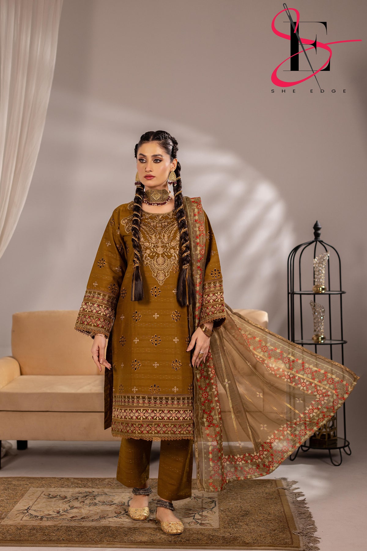 Three Piece Stitched Embroidered Suit - Winters 2025