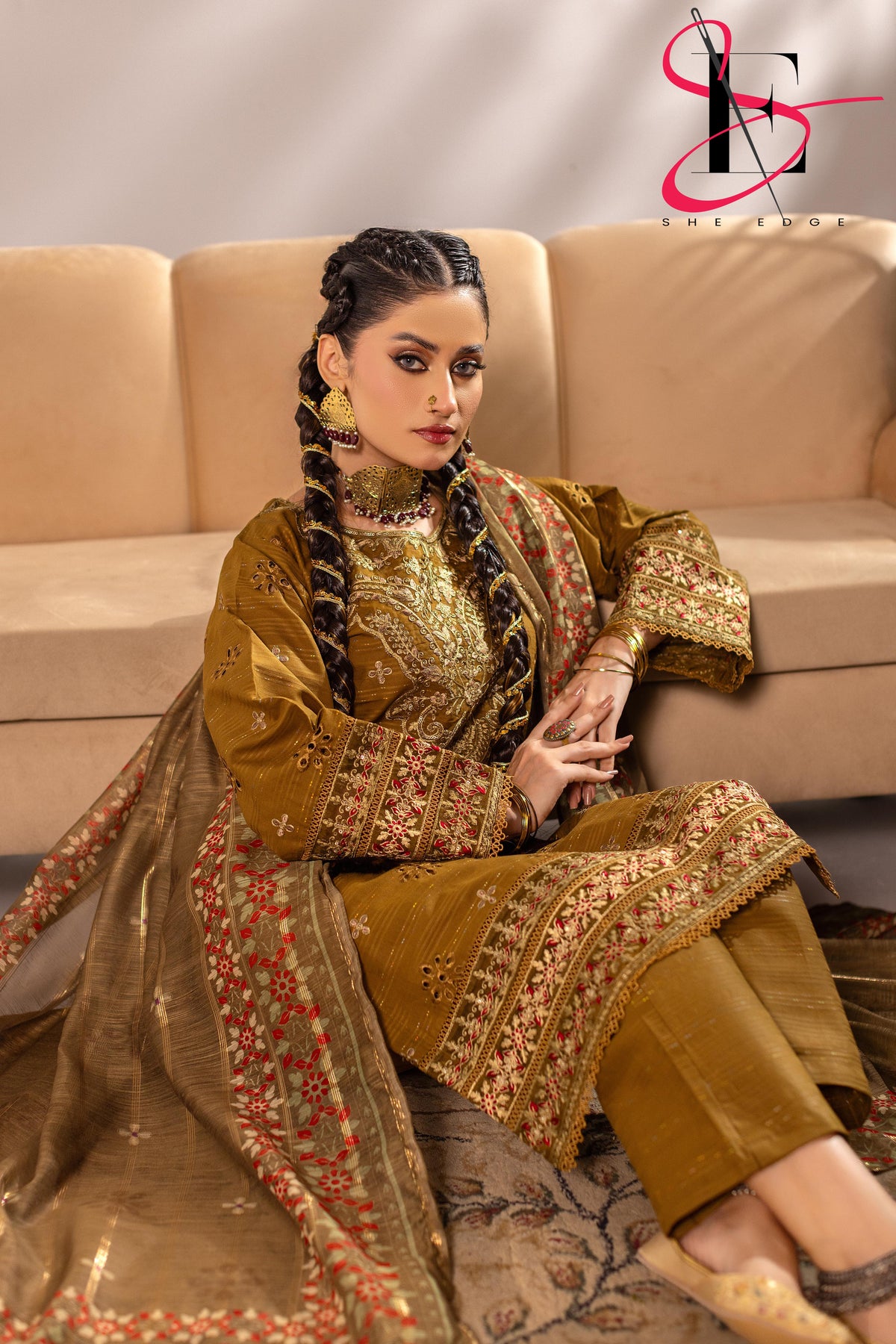 Three Piece Stitched Embroidered Suit - Winters 2025