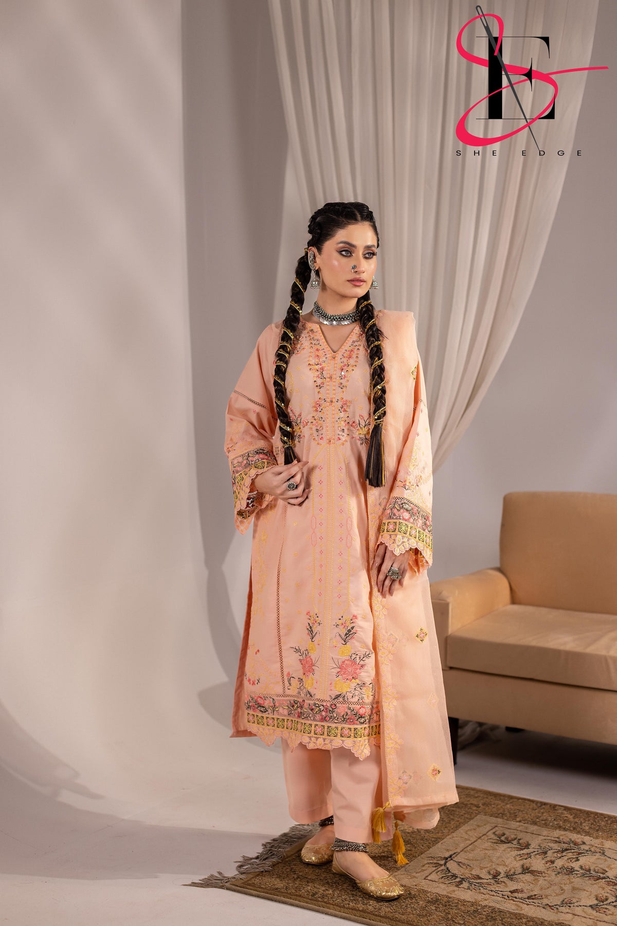 Three Piece Stitched Embroidered Suit - Winters 2025