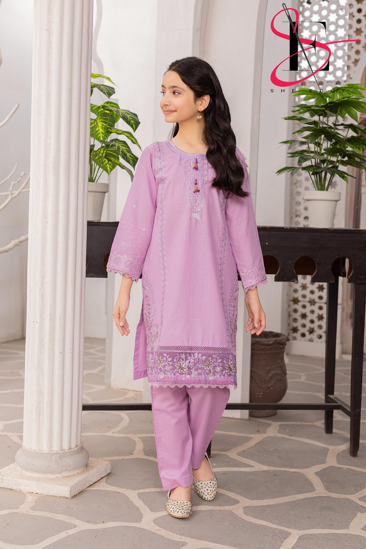 Two Piece kids Stitched Embroidered Suit - Summers 2025