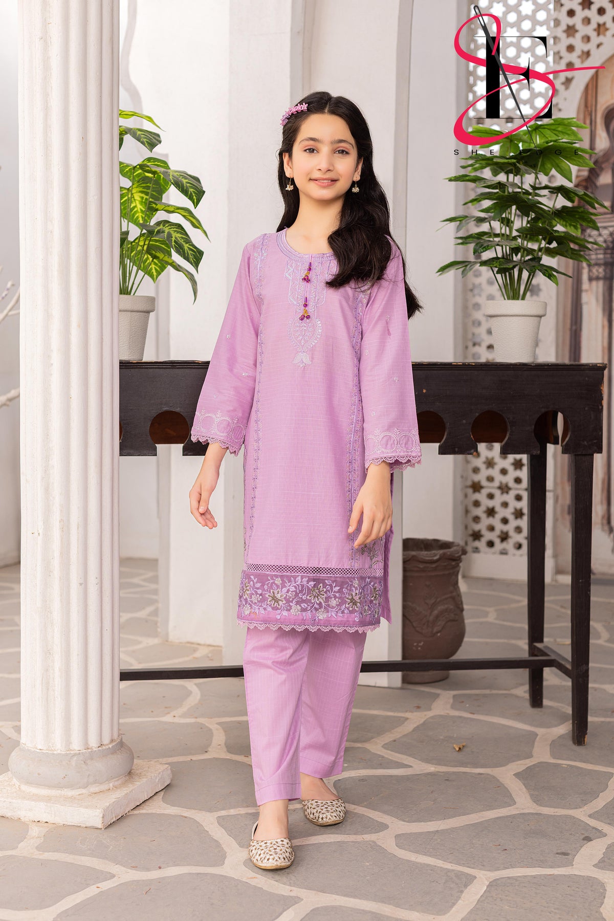 Two Piece kids Stitched Embroidered Suit - Summers 2025