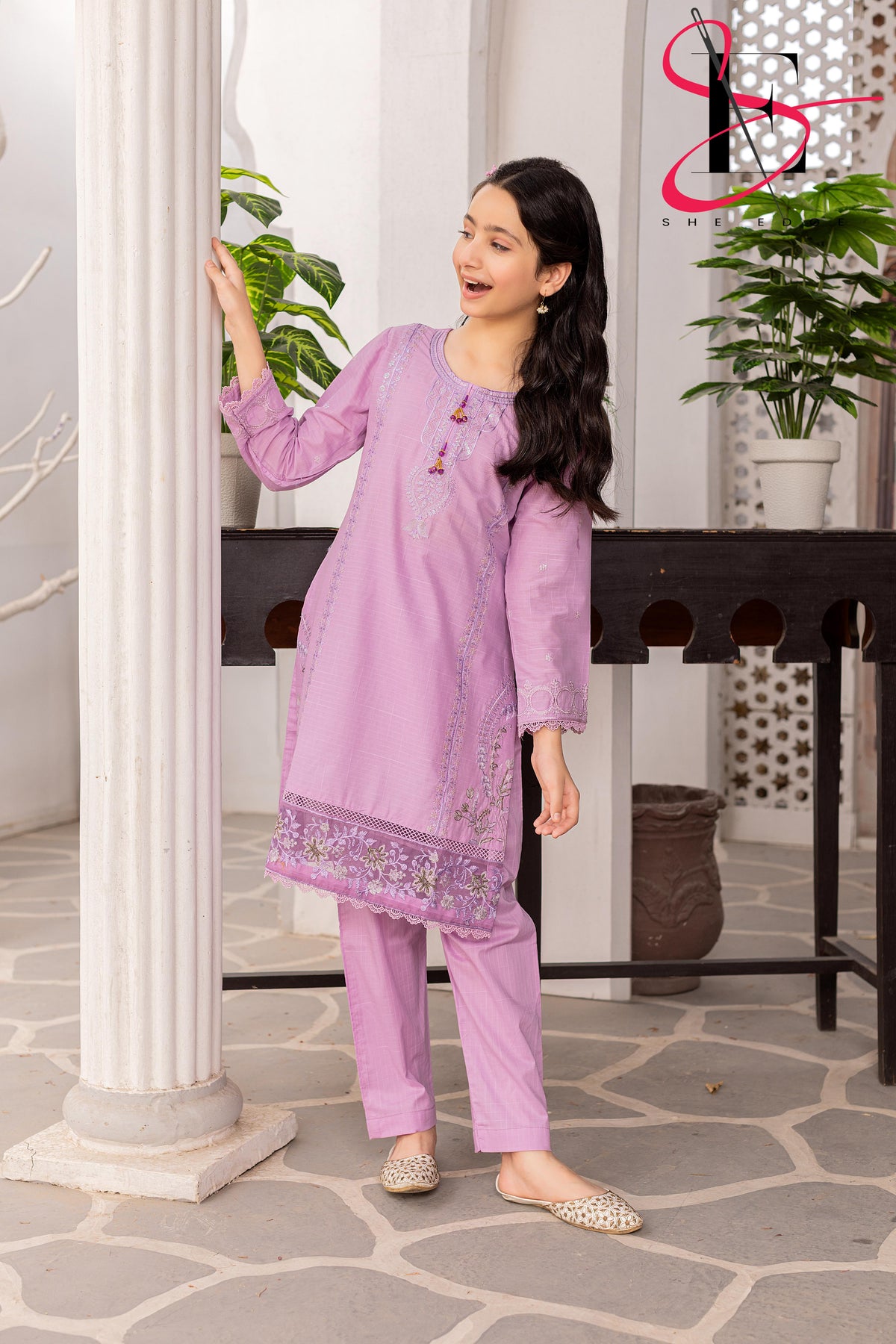 Two Piece kids Stitched Embroidered Suit - Summers 2025