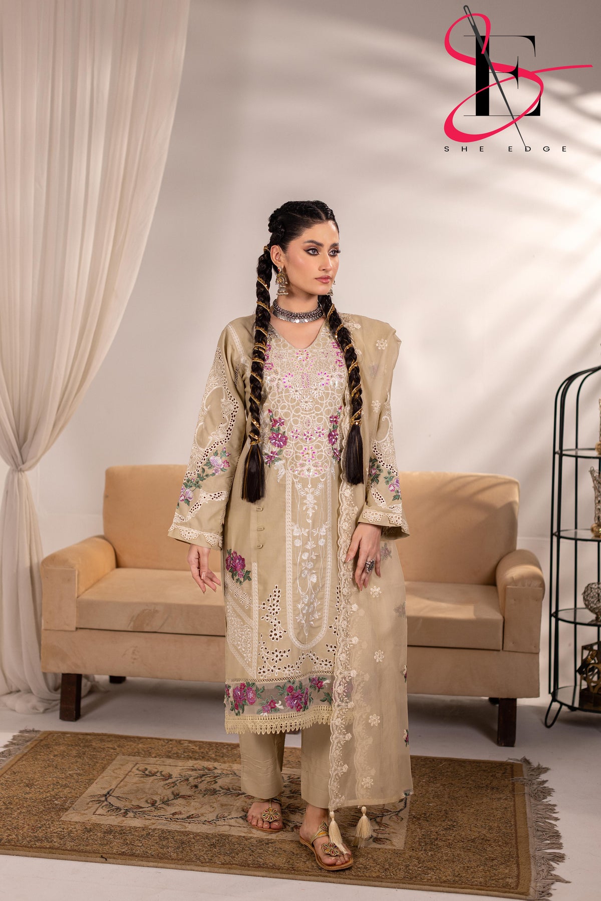 Three Piece Stitched Embroidered Suit - Winters 2025