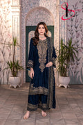 3PC Festive Micro Velvet Dress Embroidered - Winters 2025