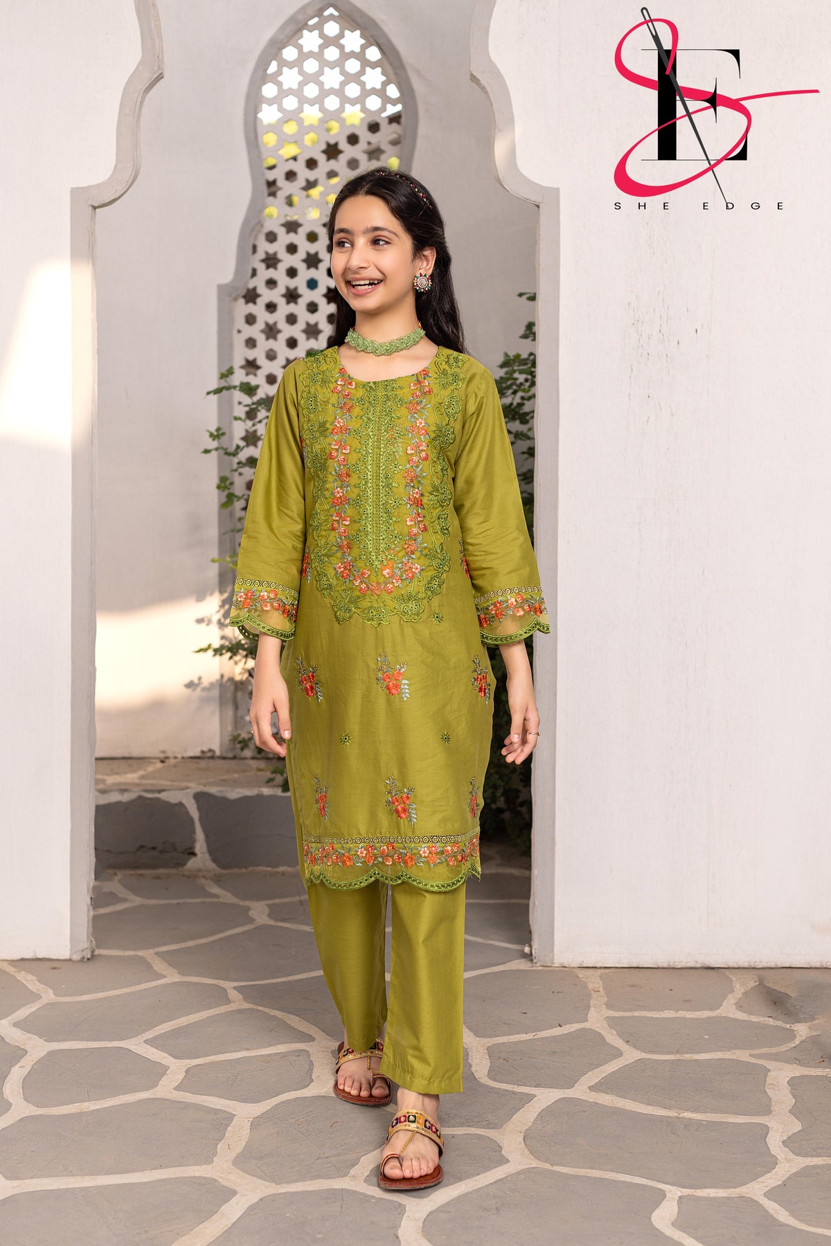 Two Piece kids Stitched Embroidered Suit - Summers 2025