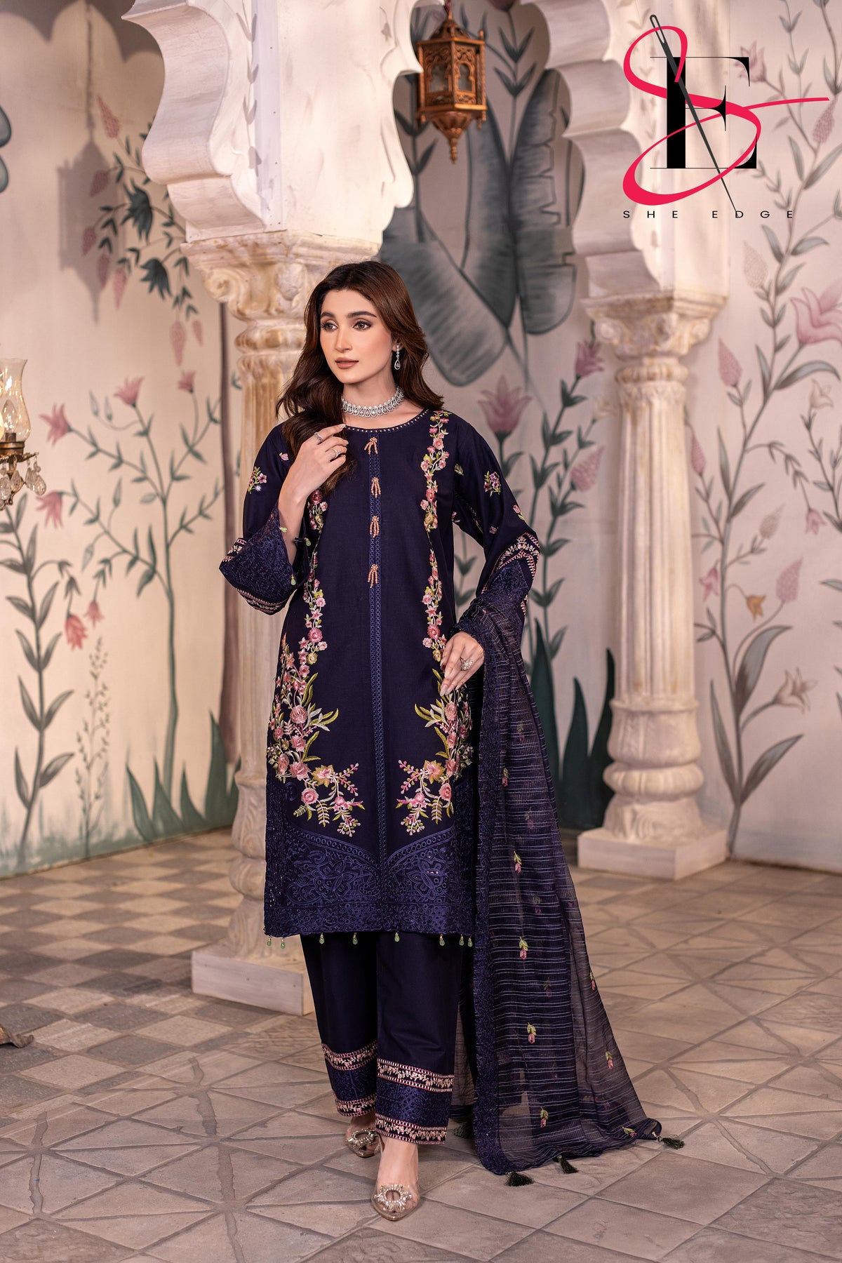 Three Piece Stitched Embroidered Suit - Winters 2025