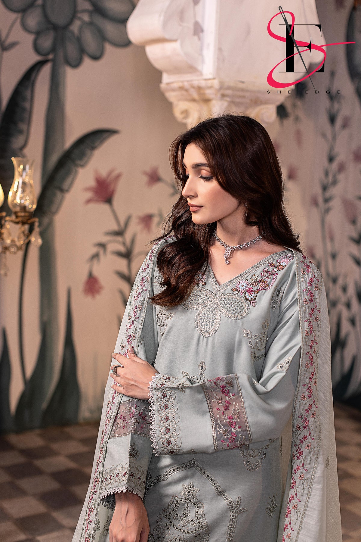 Three Piece Stitched Embroidered Suit - Winters 2025 (Copy) (Copy)