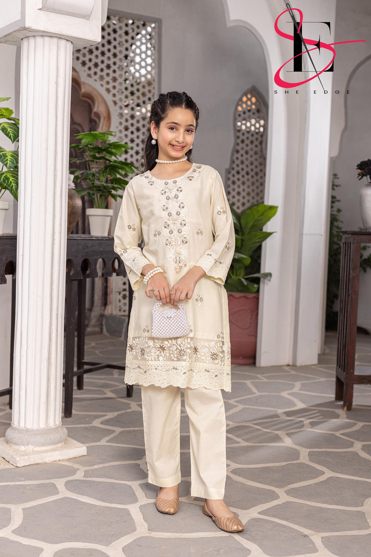 Two Piece kids Stitched Embroidered Suit - Summers 2025