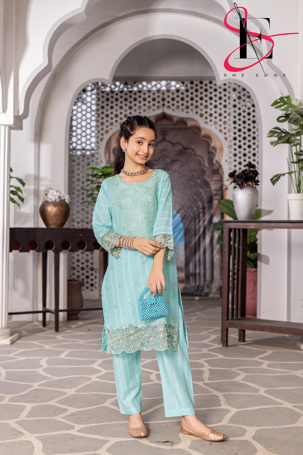 Two Piece kids Stitched Embroidered Suit - Summers 2025