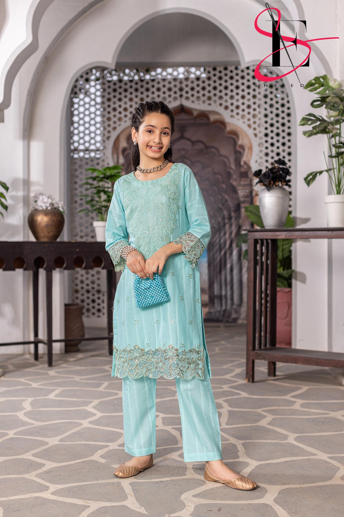 Two Piece kids Stitched Embroidered Suit - Summers 2025
