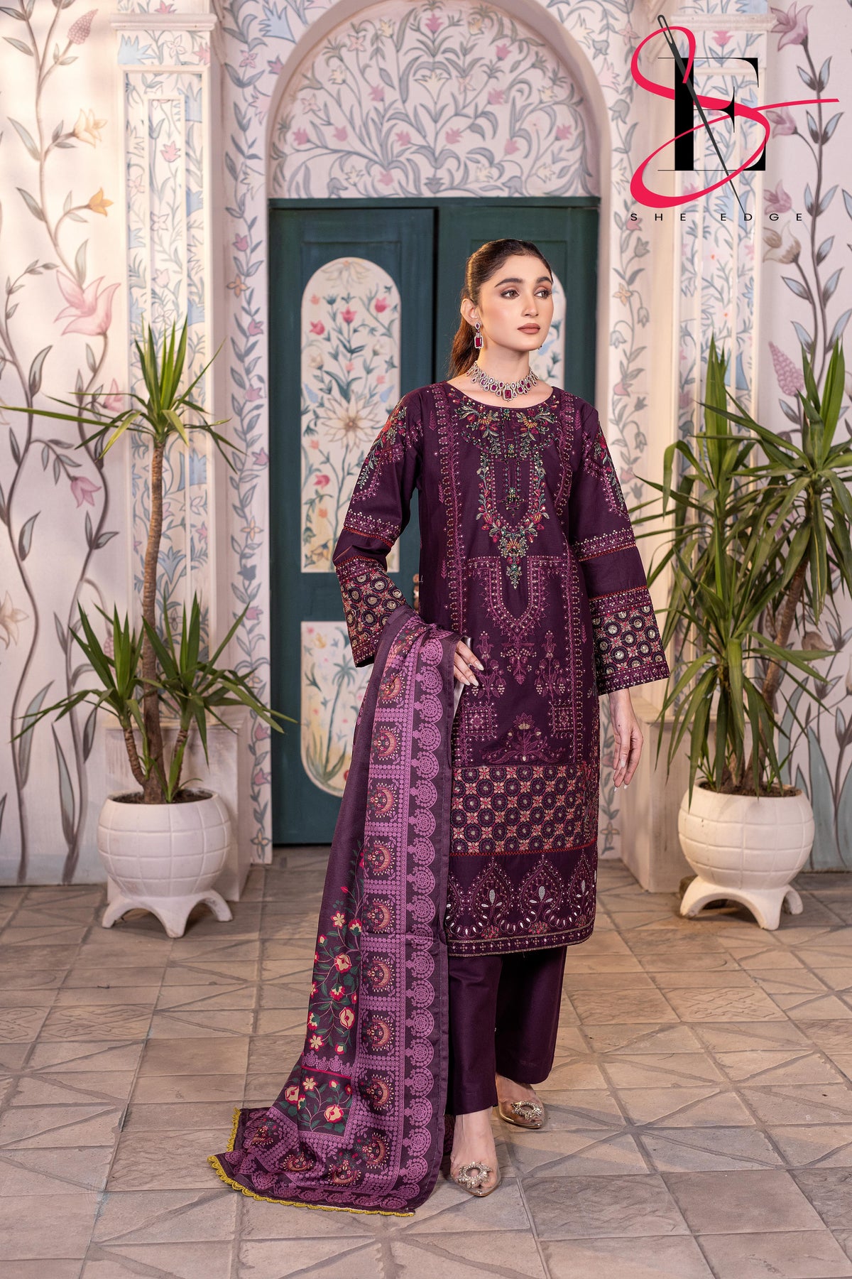 Three Piece Stitched Embroidered Suit - Winters 2025