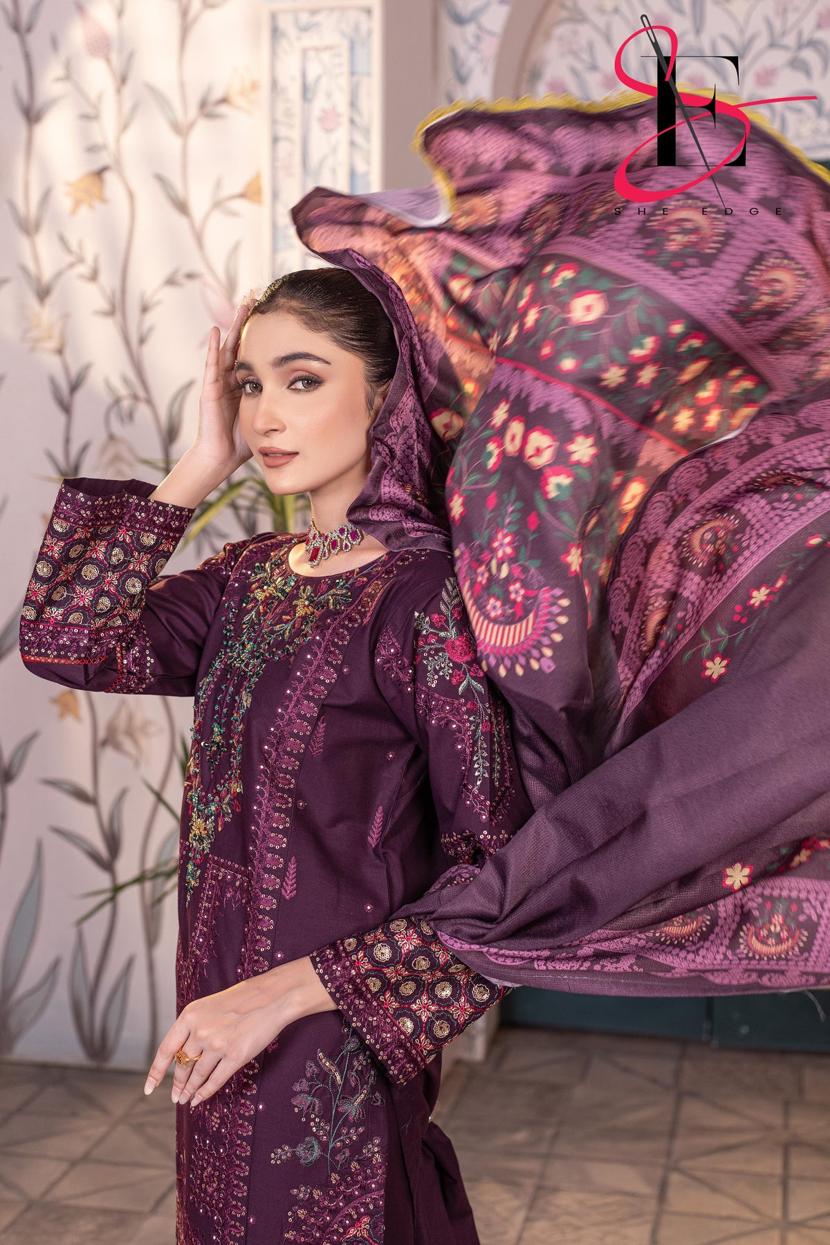 Three Piece Stitched Embroidered Suit - Winters 2025
