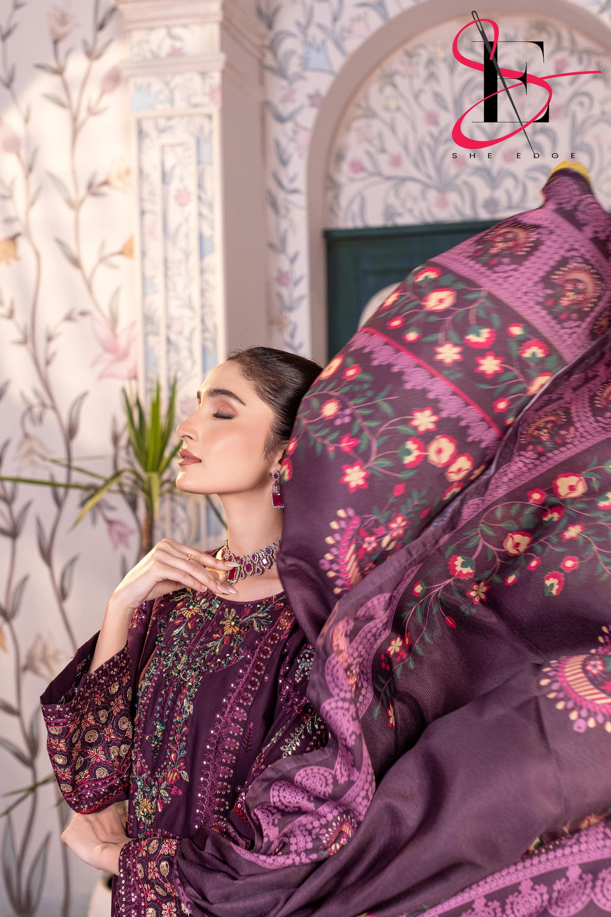 Three Piece Stitched Embroidered Suit - Winters 2025
