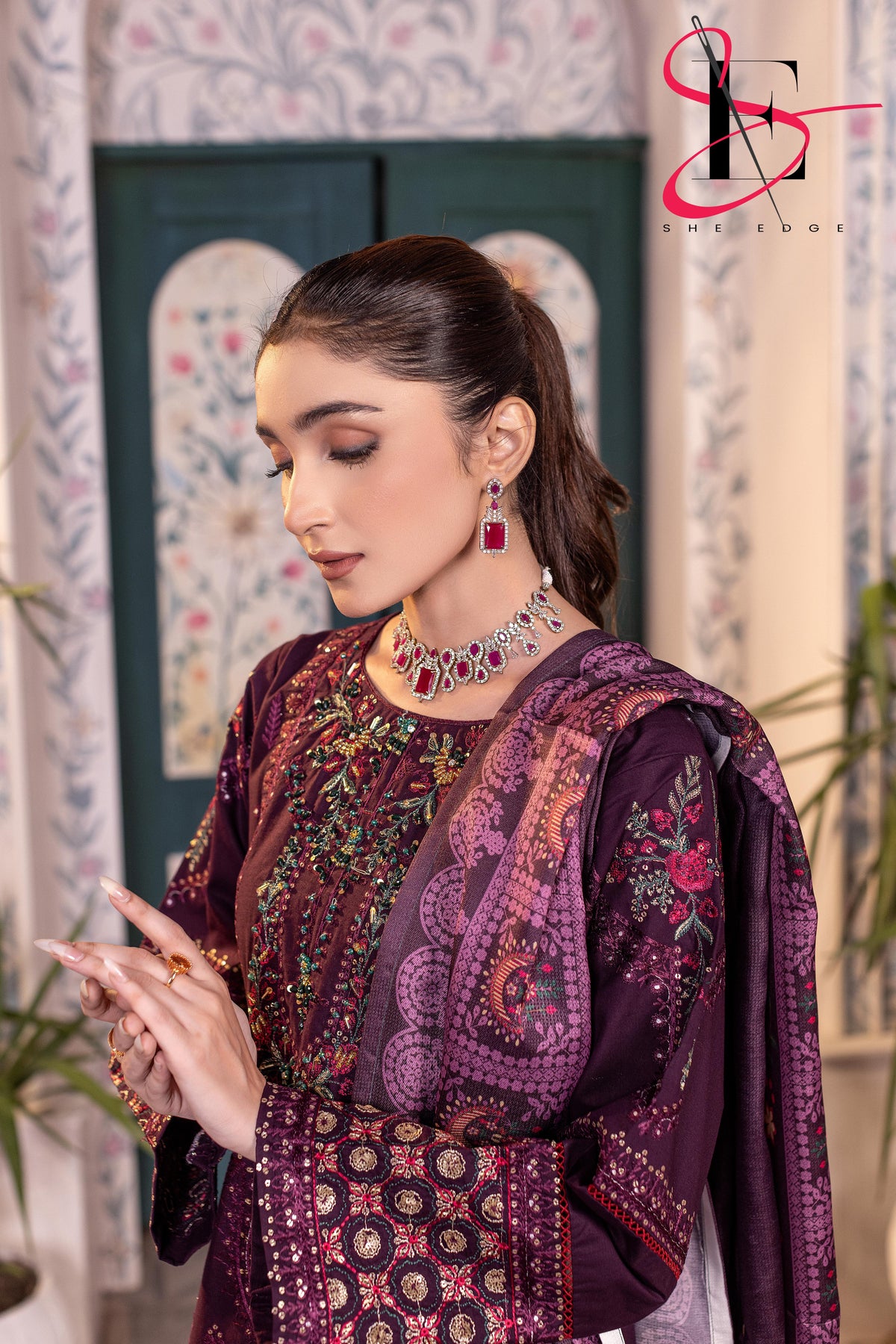 Three Piece Stitched Embroidered Suit - Winters 2025