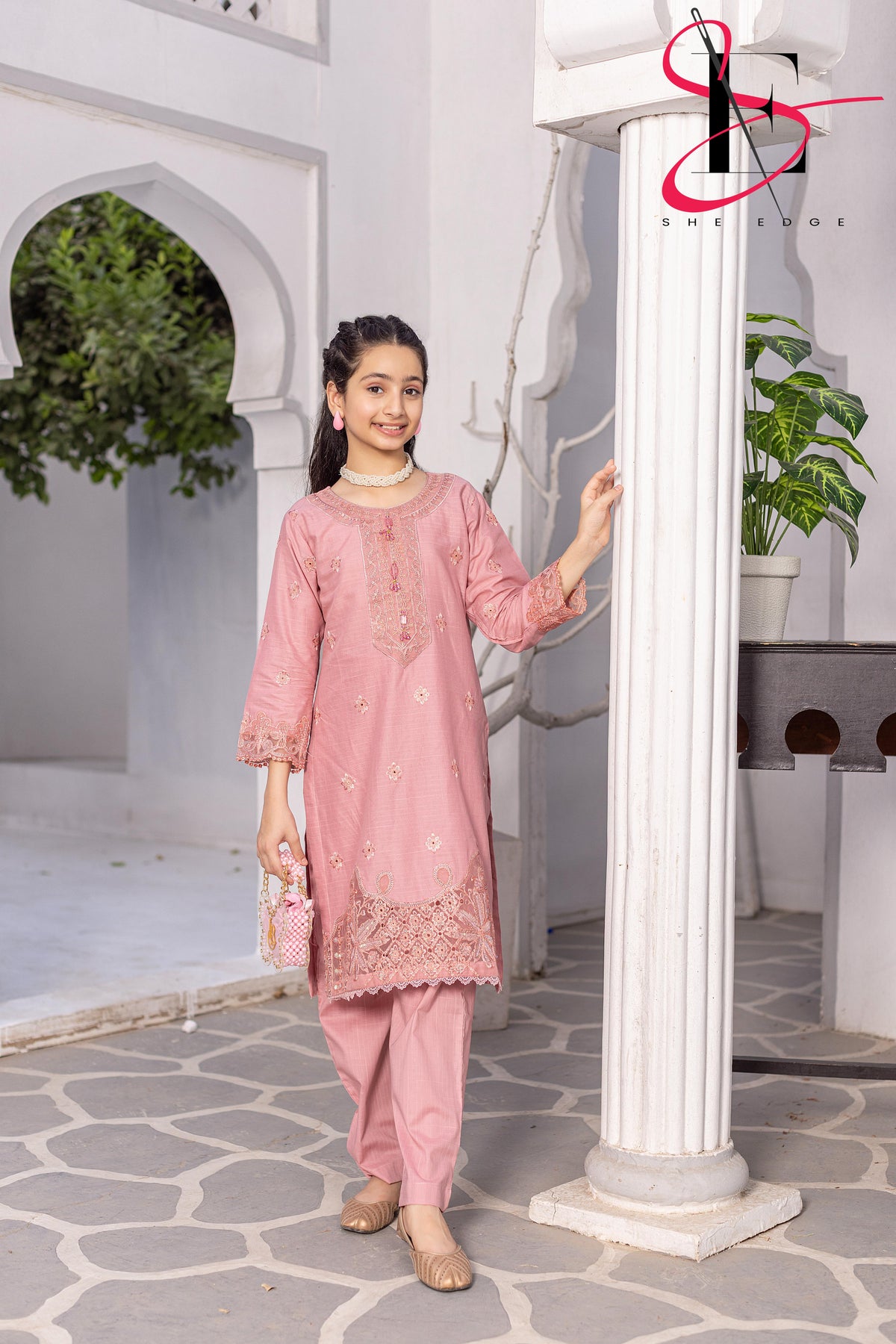 Two Piece kids Stitched Embroidered Suit - Summers 2025