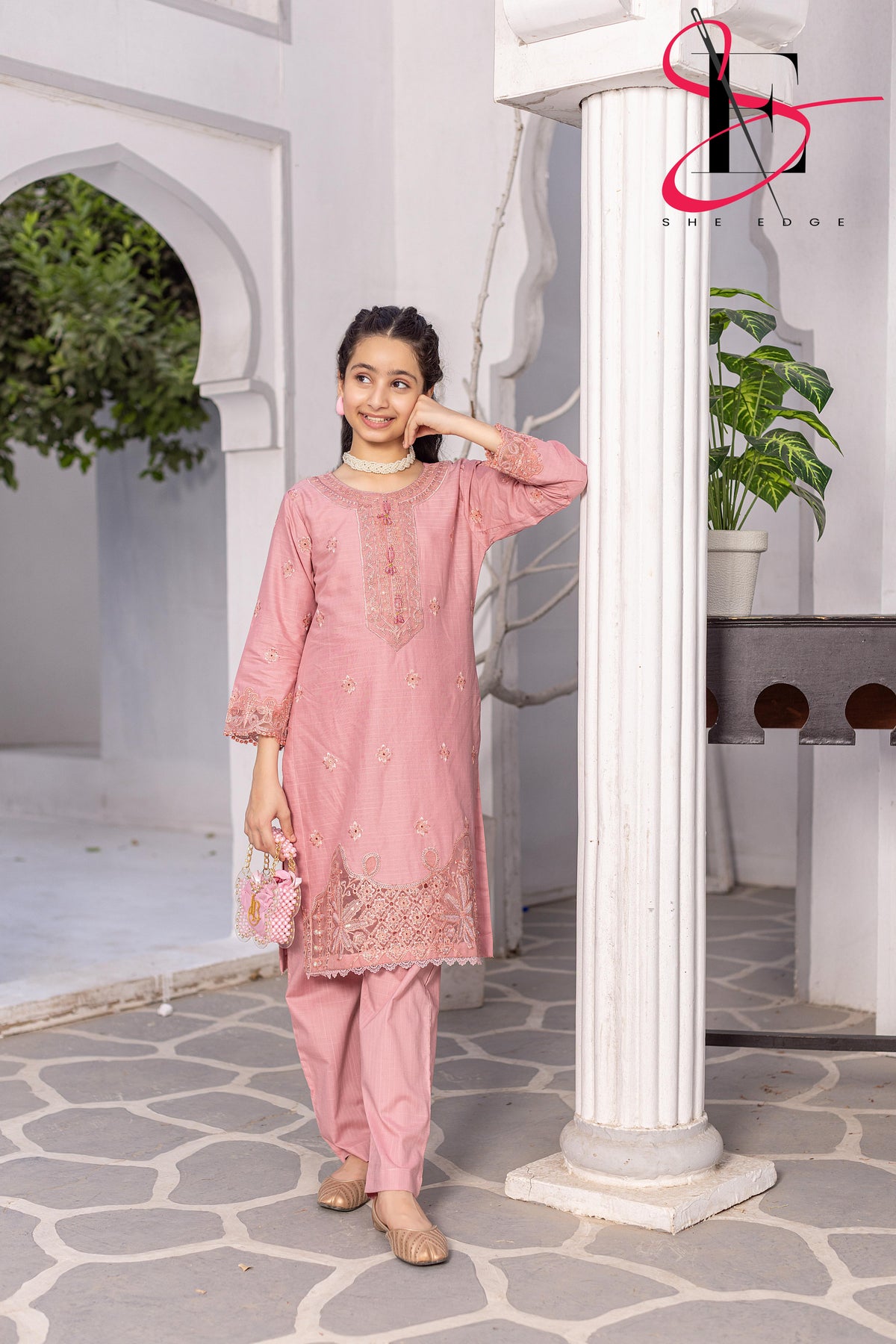 Two Piece kids Stitched Embroidered Suit - Summers 2025