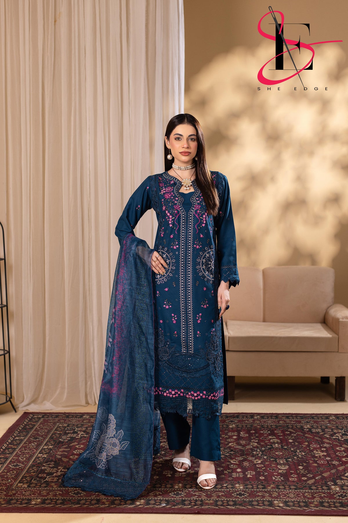 Three Piece Stitched Embroidered Suit - Winters 2025