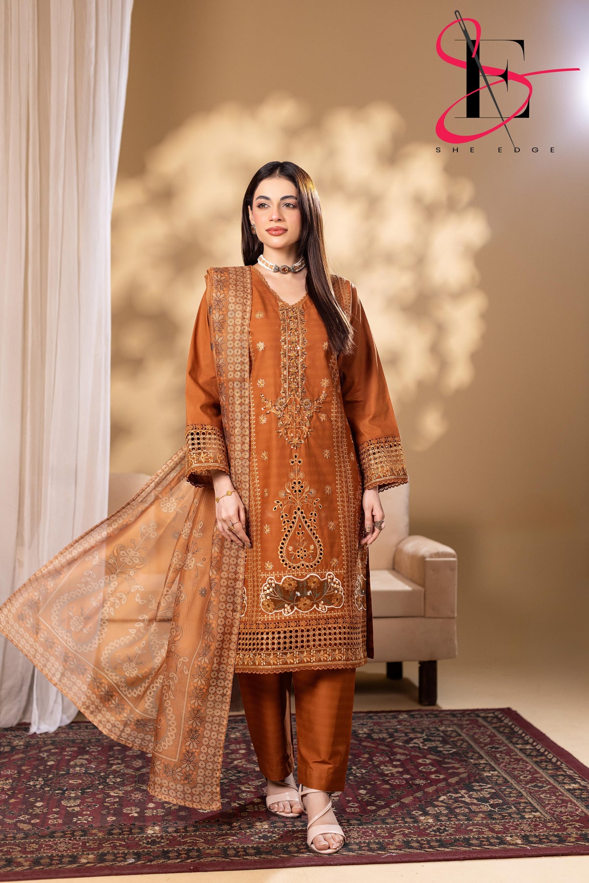 Three Piece Stitched Embroidered Suit - Winters 2025