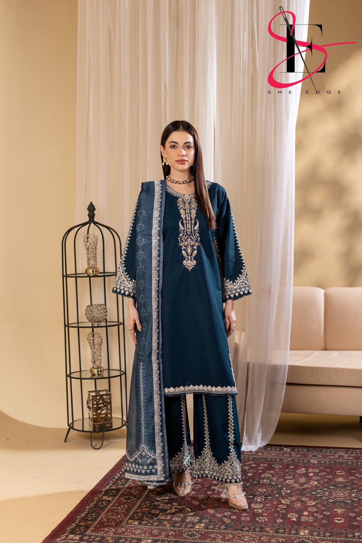 Three Piece Stitched Embroidered Suit - Winters 2025