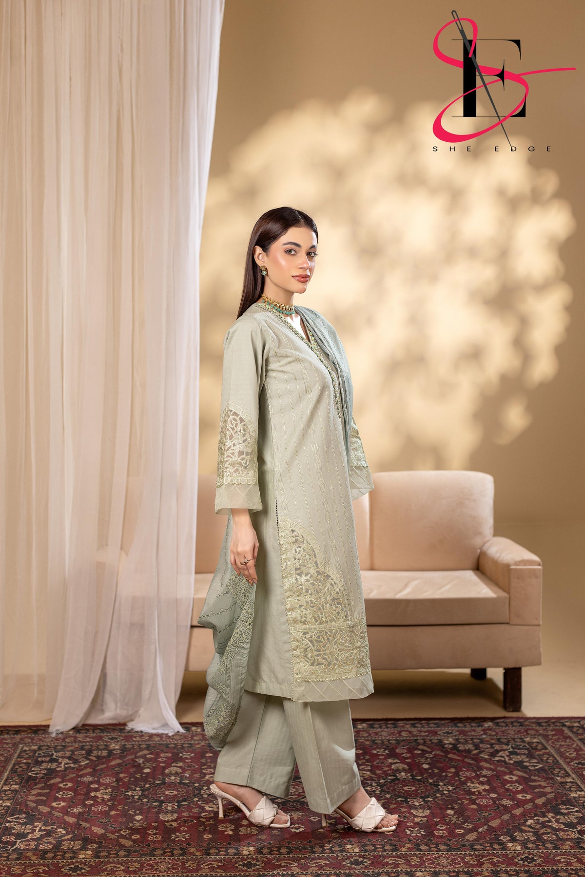 Three Piece Stitched Embroidered Suit - Winters 2025