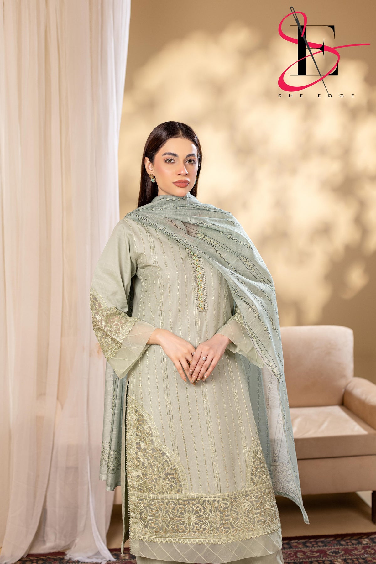 Three Piece Stitched Embroidered Suit - Winters 2025
