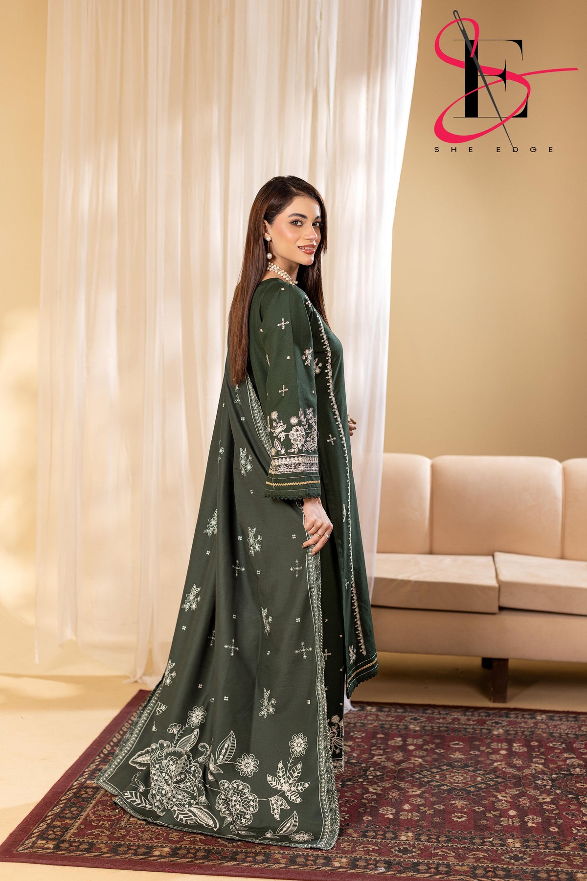 Three Piece Stitched Embroidered Suit - Winters 2025