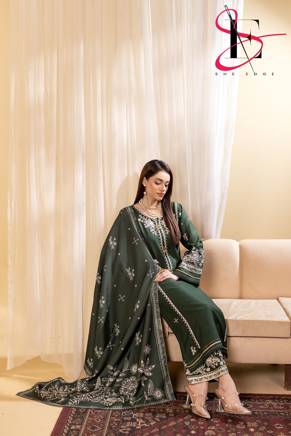 Three Piece Stitched Embroidered Suit - Winters 2025