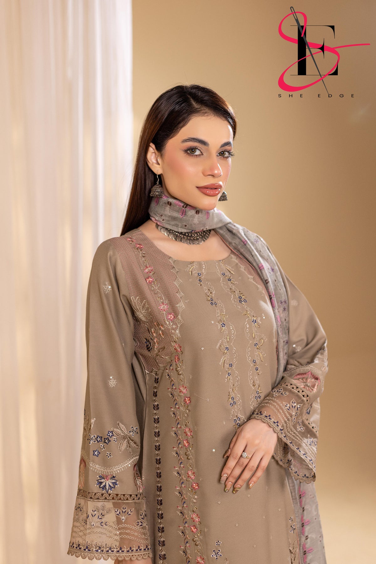 Three Piece Stitched Embroidered Suit - Winters 2025