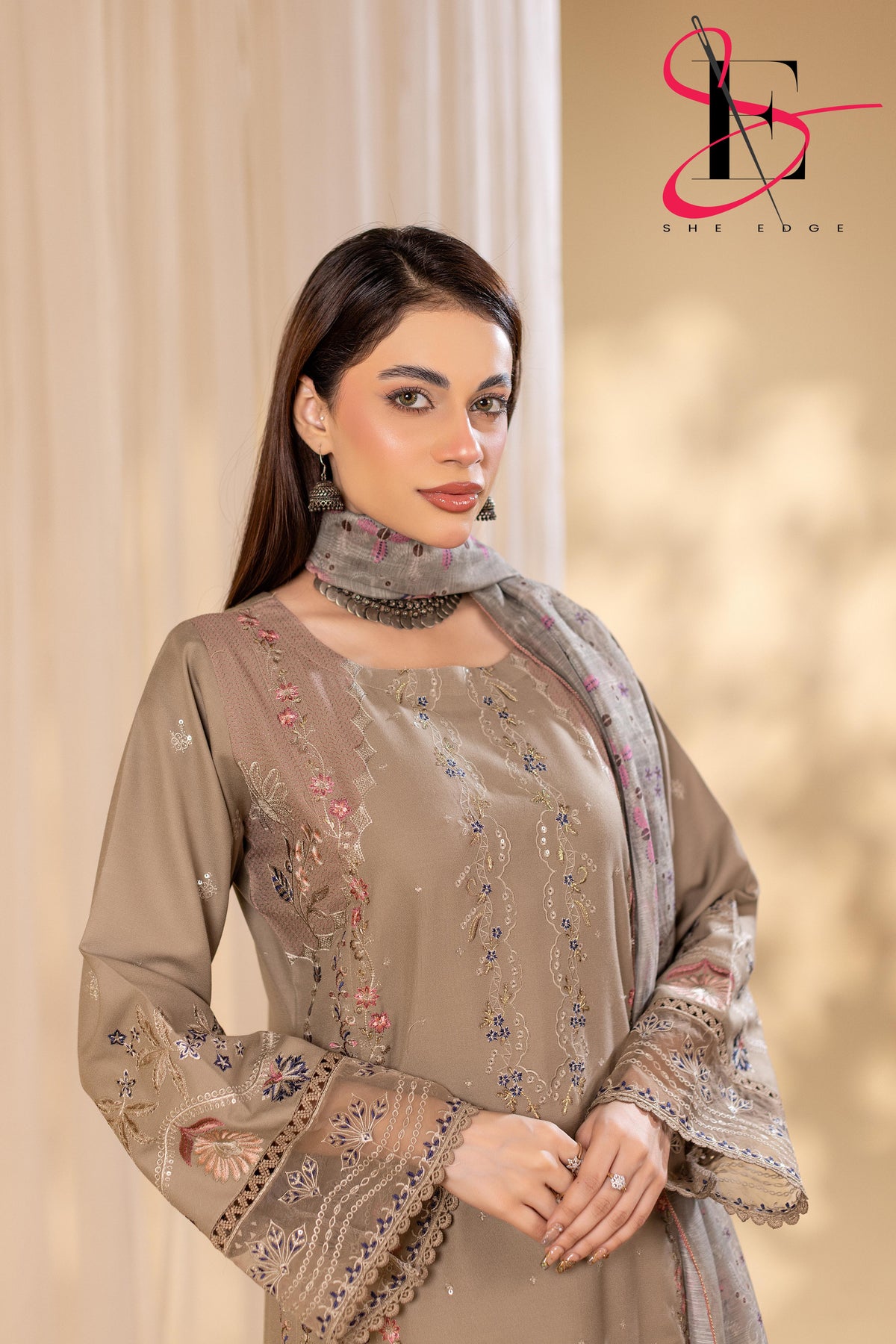 Three Piece Stitched Embroidered Suit - Winters 2025