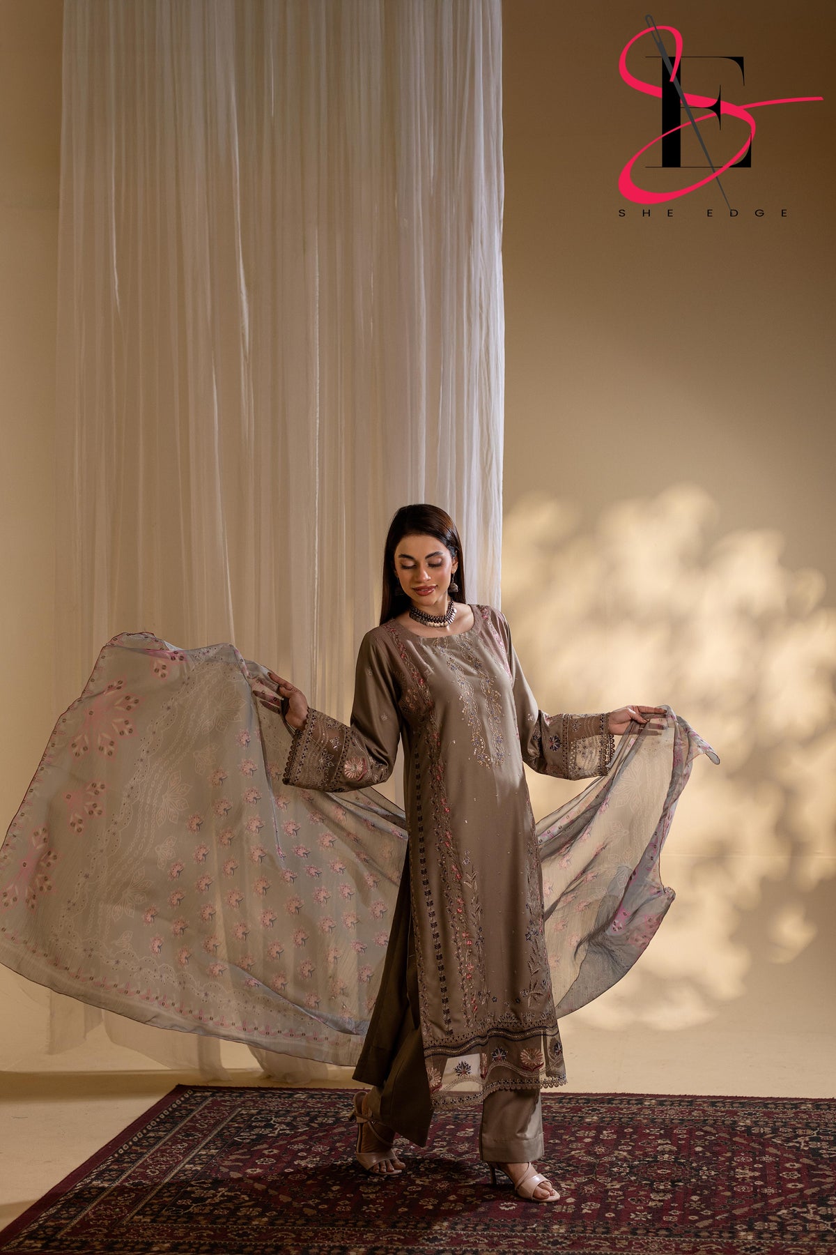 Three Piece Stitched Embroidered Suit - Winters 2025