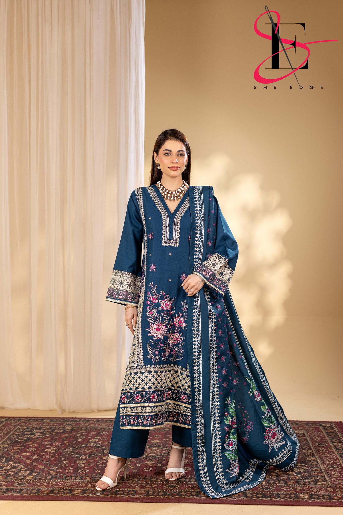 Three Piece Stitched Embroidered Suit - Winters 2025