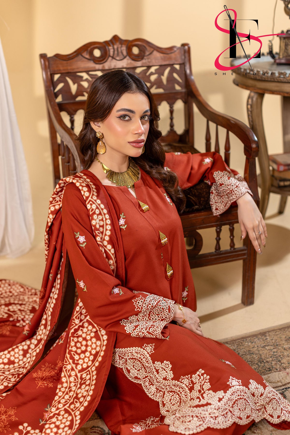 Three Piece Stitched Embroidered Suit - Winters 2025