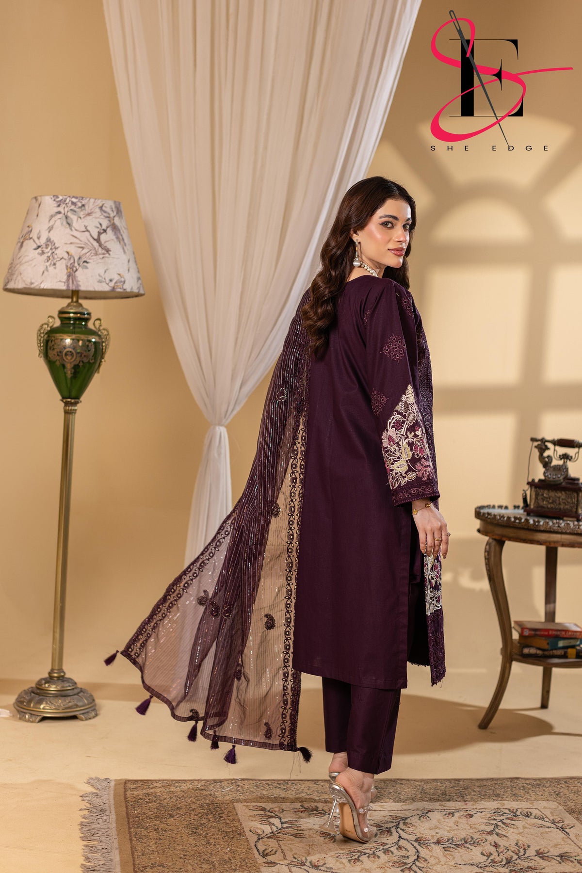 Three Piece Stitched Embroidered Suit - Winters 2025