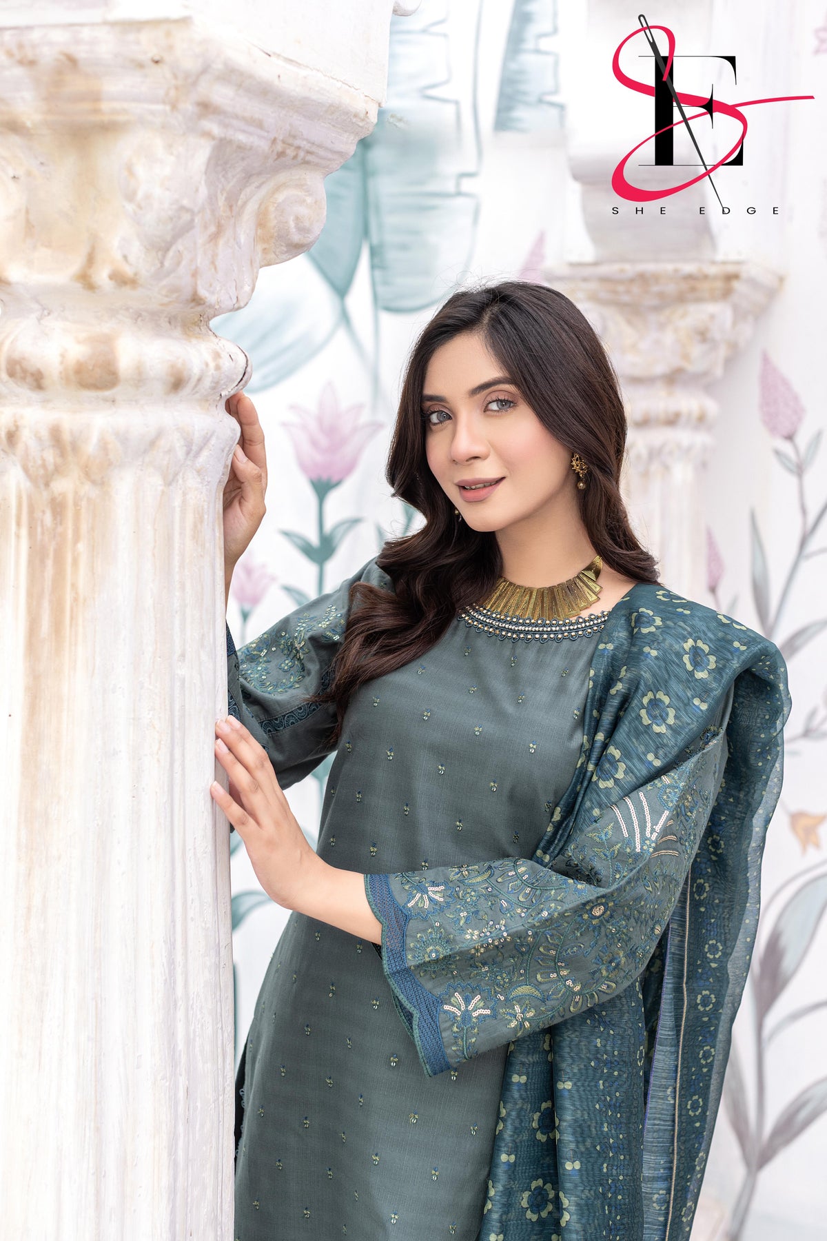Three Piece Stitched Embroidered Suit - Winters 2025