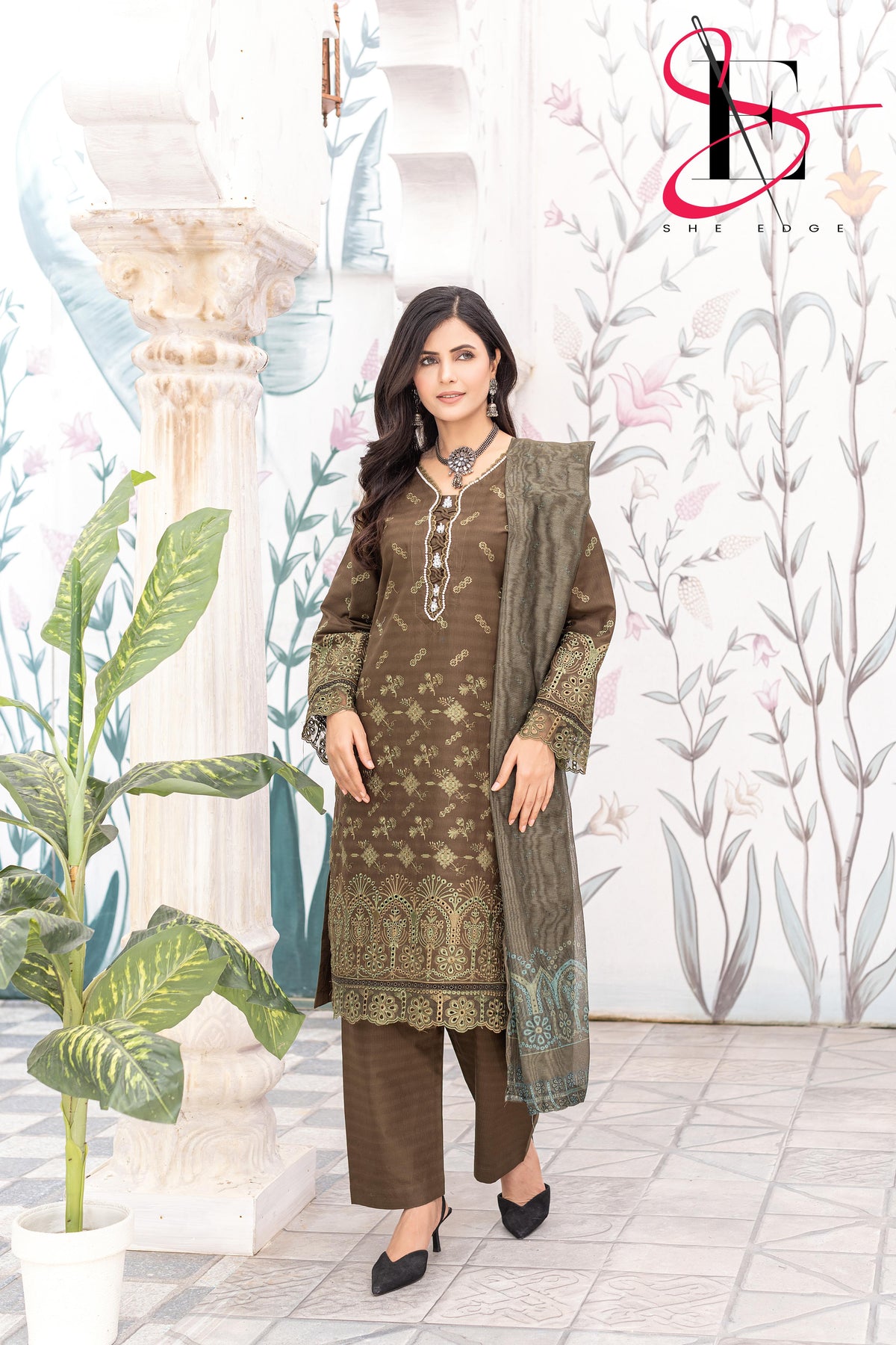 Three Piece Stitched Embroidered Suit - Winters 2025