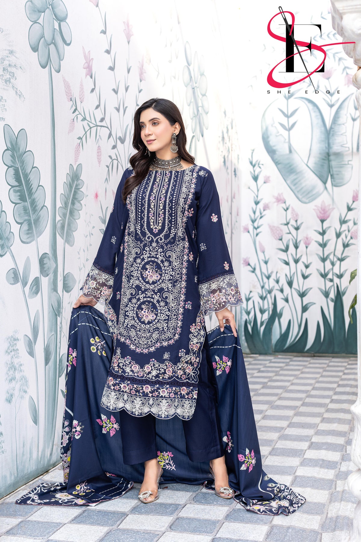 Three Piece Stitched Embroidered Suit - Winters 2025