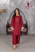 Two Piece Stitched Embroidered Casual Suit - Summers 2025
