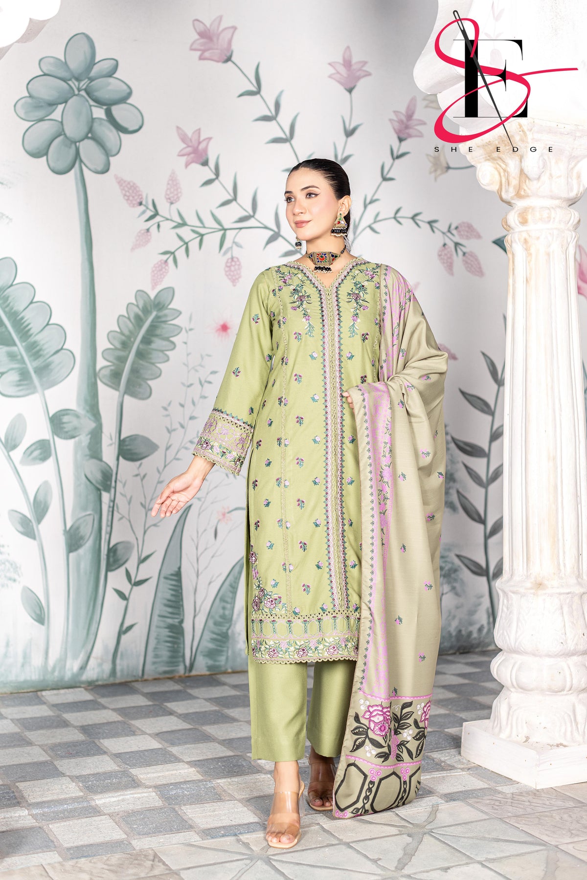 Three Piece Stitched Embroidered Suit - Winters 2025