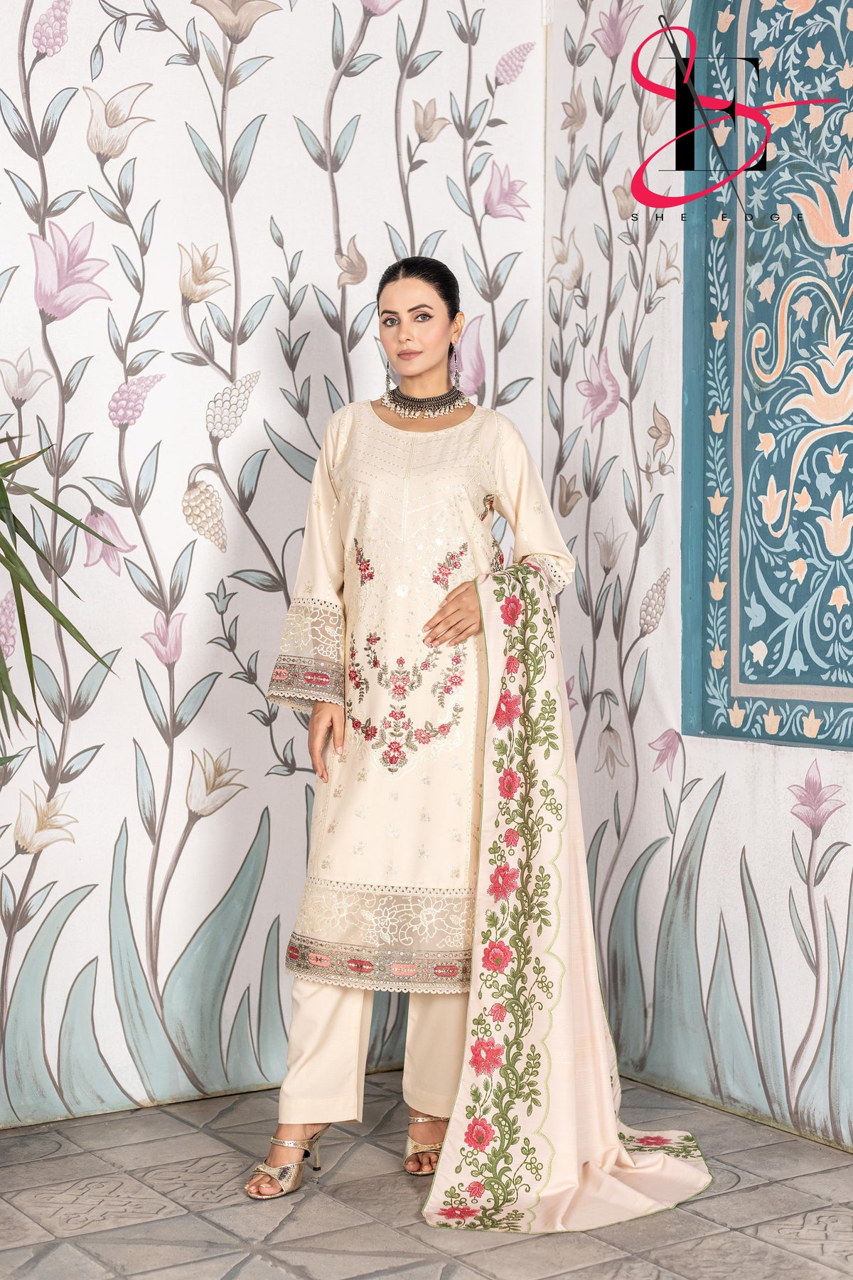 Three Piece Stitched Embroidered Suit - Winters 2025