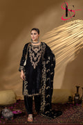 3PC Festive Micro Velvet Dress Embroidered - Winters 2025