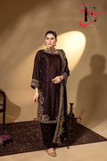 3PC Festive Micro Velvet Dress Embroidered - Winters 2025