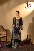 3PC Festive Micro Velvet Dress Embroidered - Winters 2025